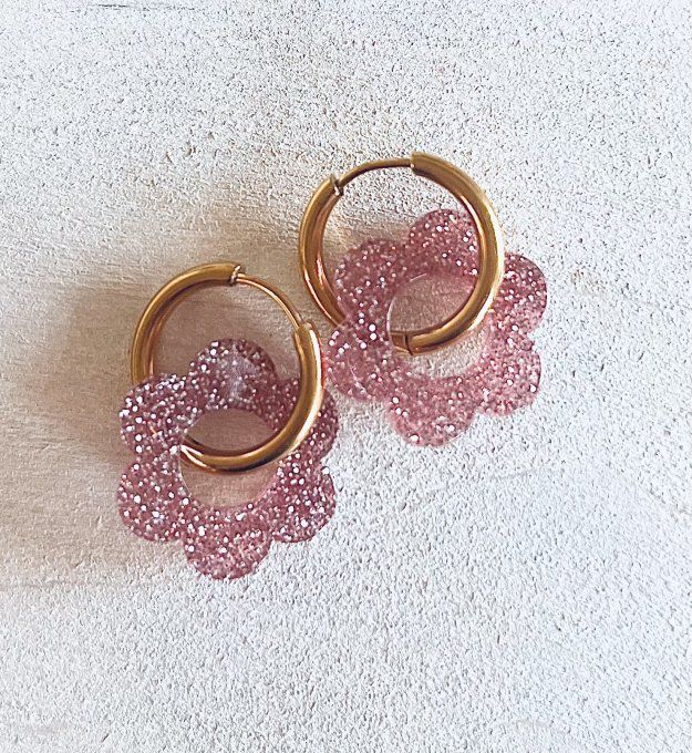 Boucles Flore pailletées