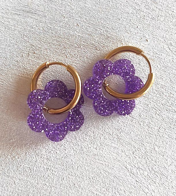 Boucles Flore pailletées