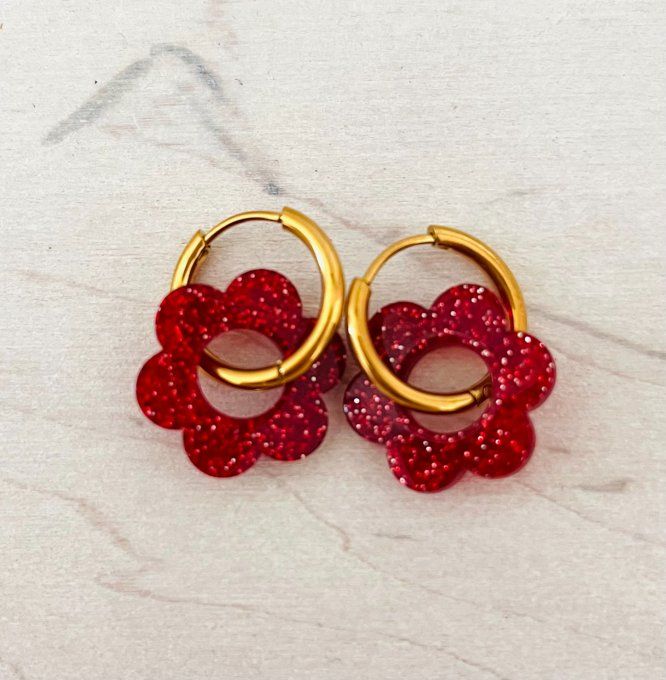 Boucles Flore pailletées