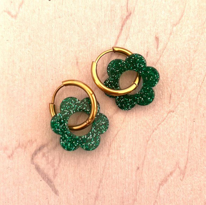 Boucles Flore pailletées